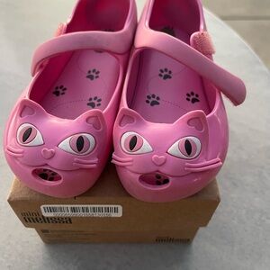 Mini Melissa Pink Cat Dress Shoes for Kids